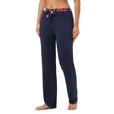 Navy floral waist pyjama bottoms